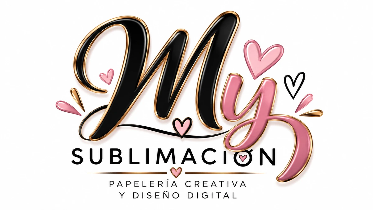 Ejemplo de logotipo principal MY Sublimación, Papelería Creativa y Diseño Digital