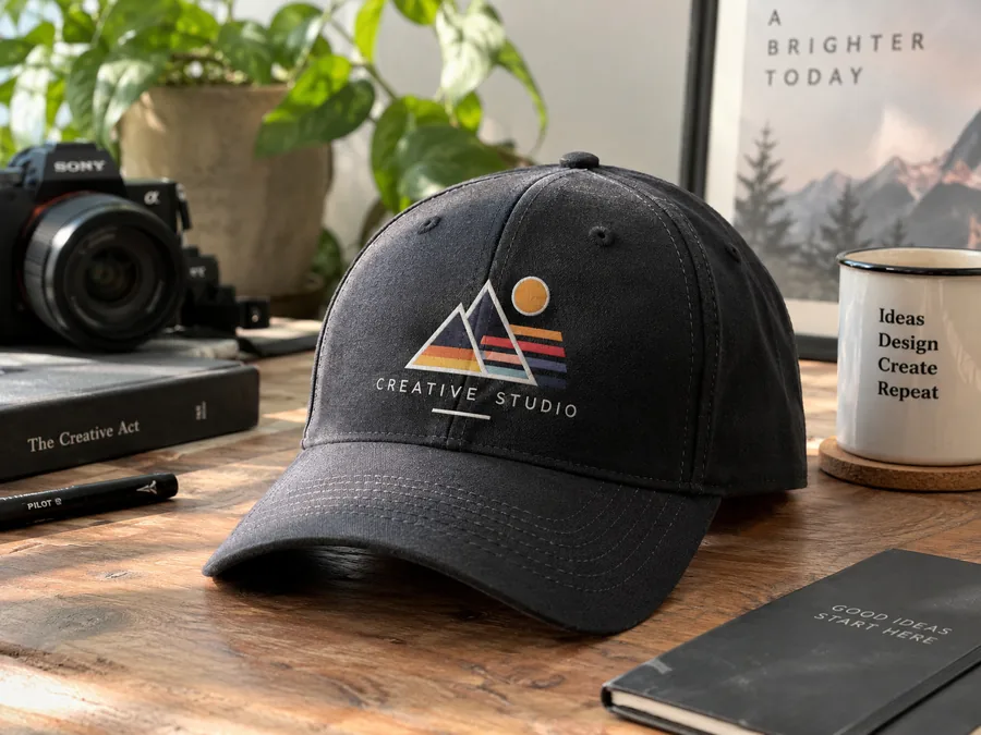 Gorra negra personalizada con diseño Creative Studio